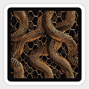 Black & Yellow Snake Skin Sticker